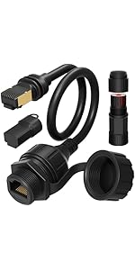 EAZUSE Starlink Ethernet Adapter Gen 3/Mini, Starlink Mini Cable Extension to RJ45 Coupler Waterp...