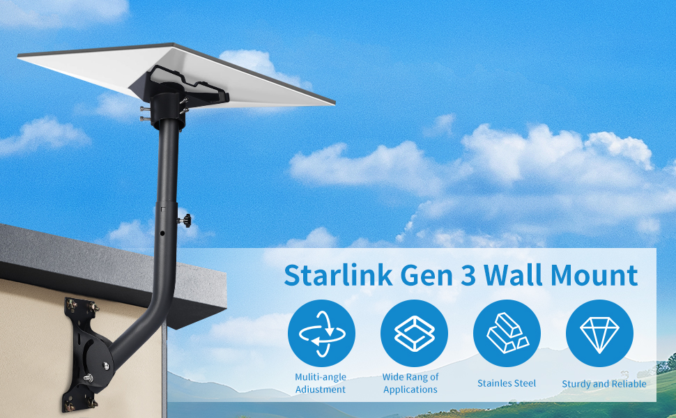 Starlink Gen 3 Mount Wall for Roof